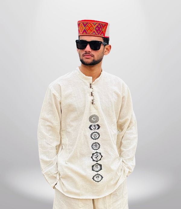 7 Chakra Kurta B-W - Beige