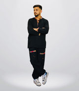 Summer Cotton Kurta - Pajama - Black