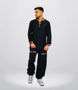 Summer Cotton Kurta - Pajama - Black
