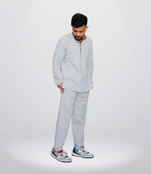 Himachali Cotton Kurta - Pajama - Grey
