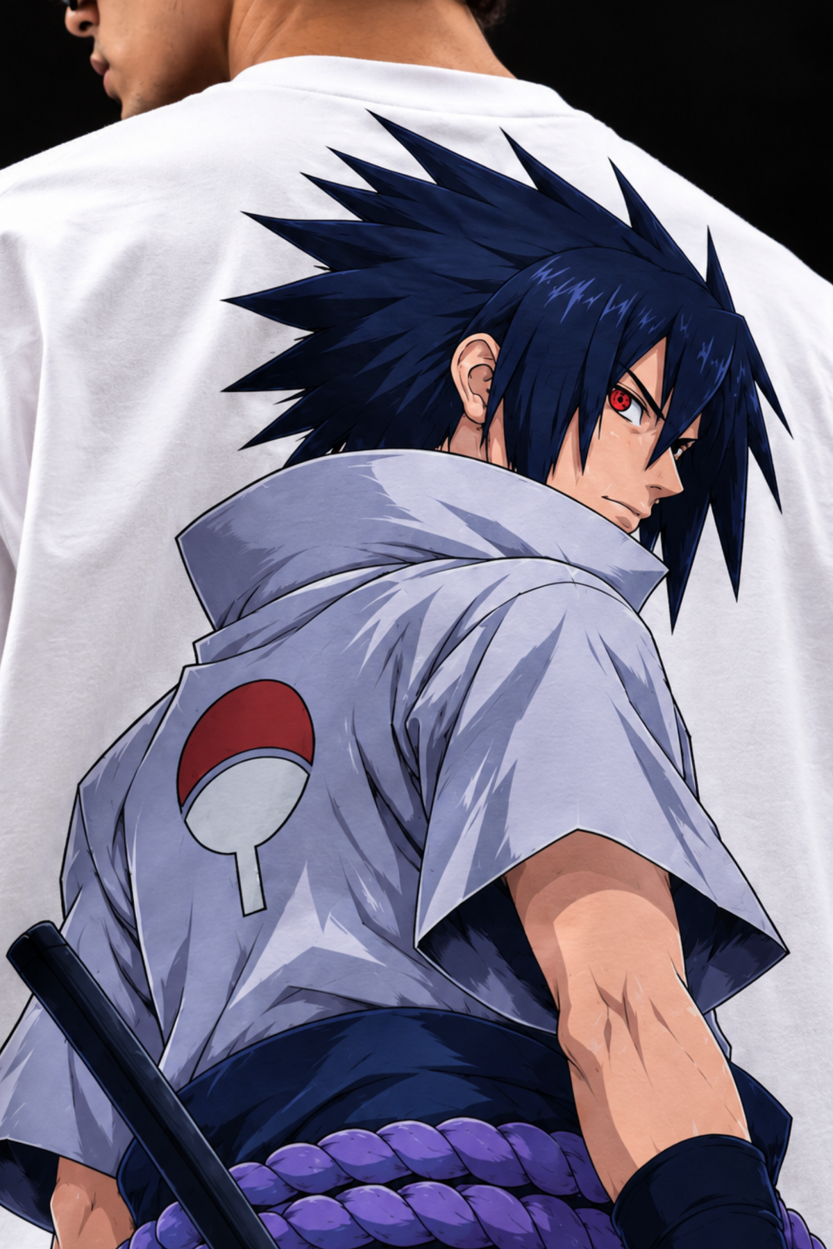 Sasuke Shadow Avenger Oversized Tee – White