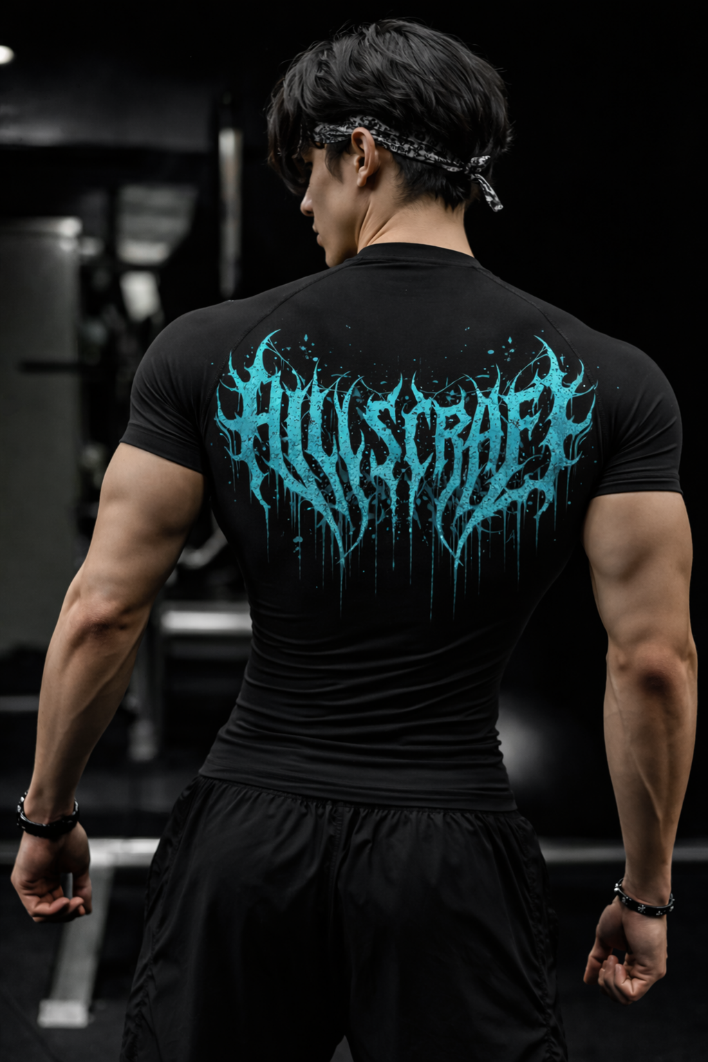 HILLSCRAFT Compression Half Sleeve T-Shirt – Black