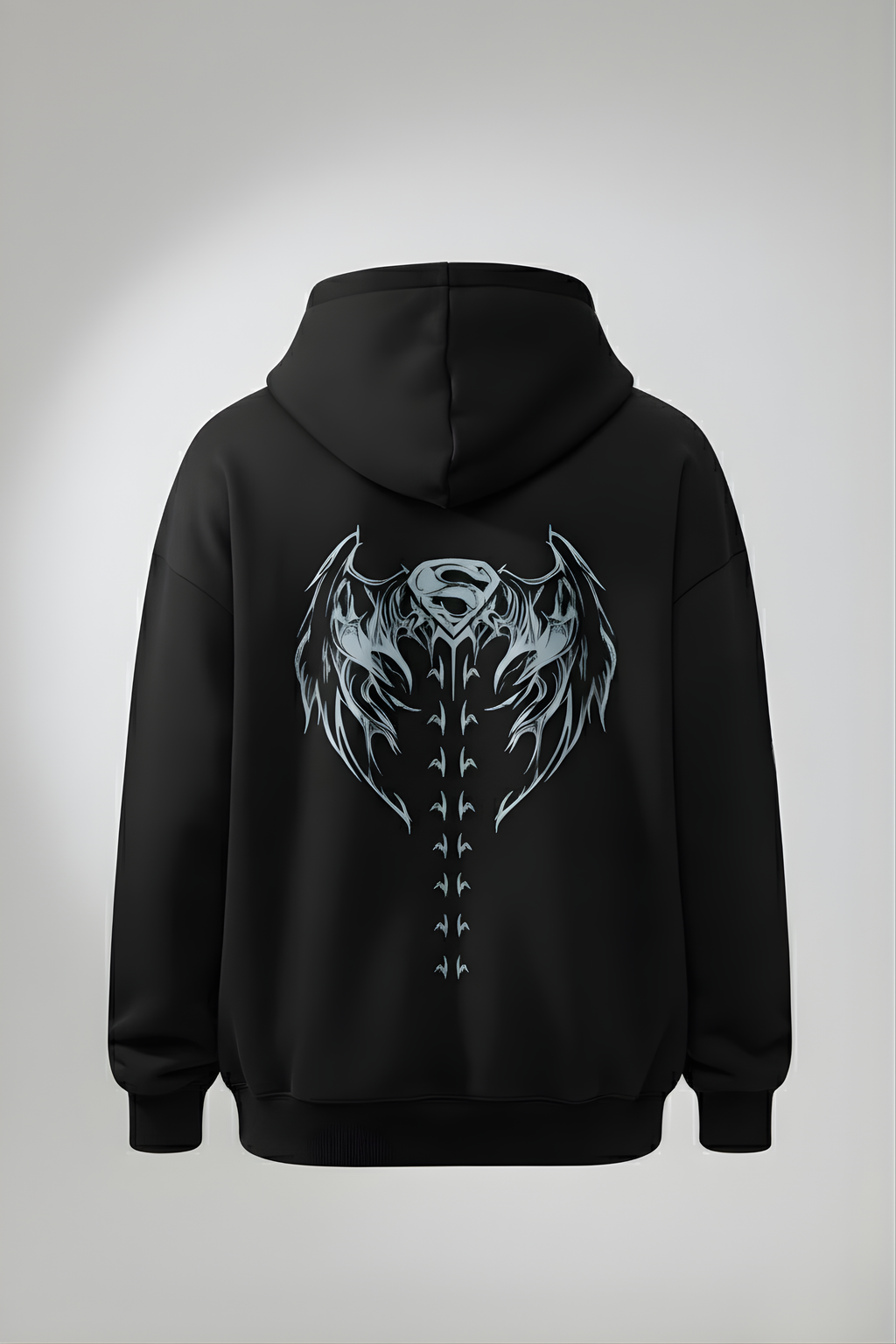 Shadow Wings Premium Oversized Hoodie  - Black