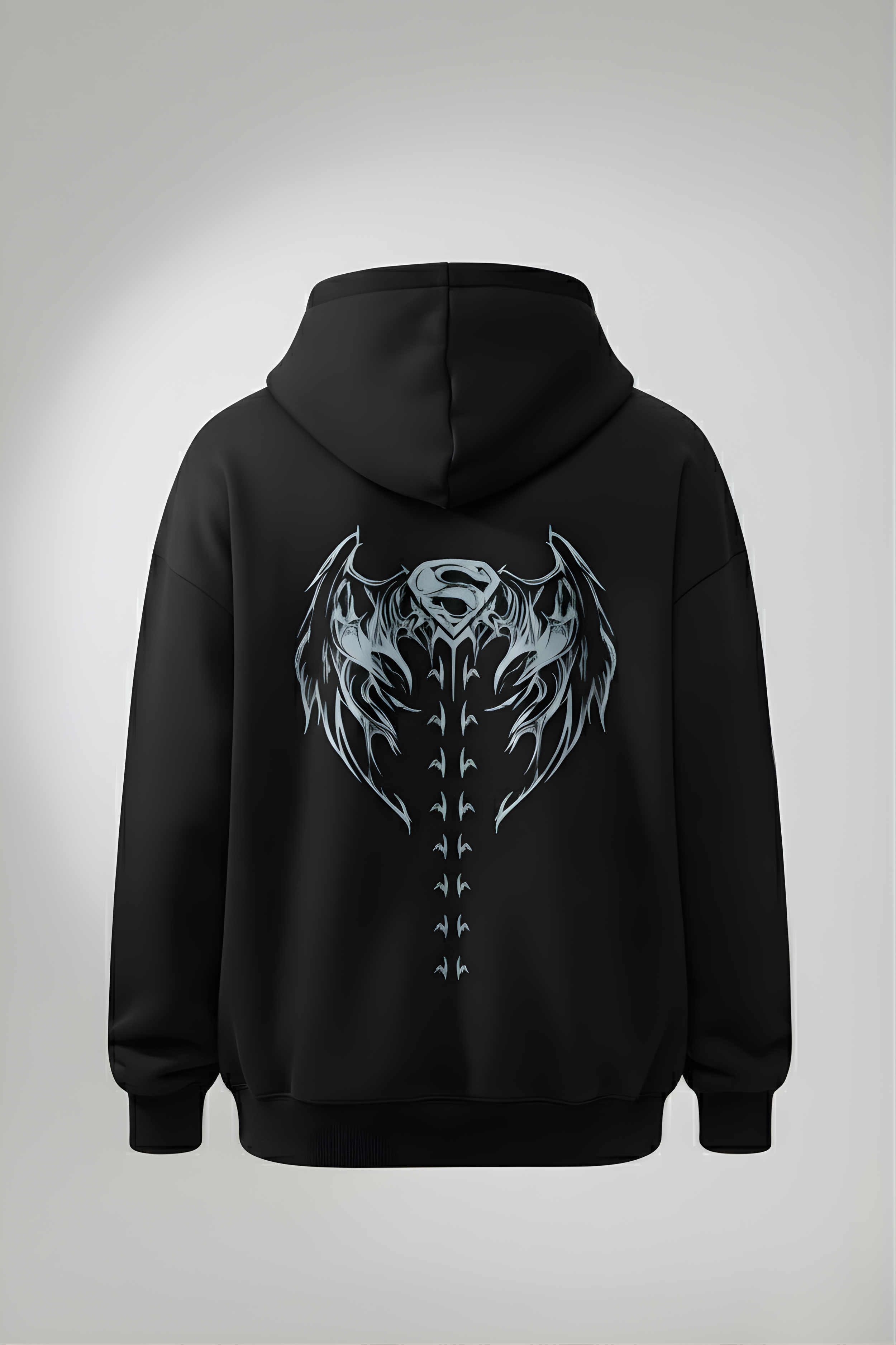 Shadow Wings Premium Oversized Hoodie  - Black