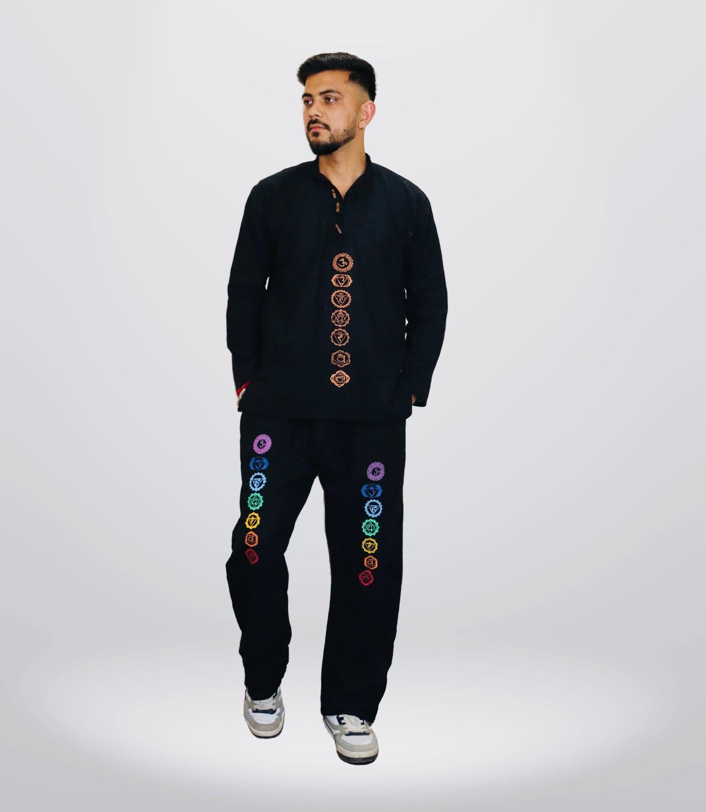 CHAKRA KURTA PAJAMA SET - Black OLD
