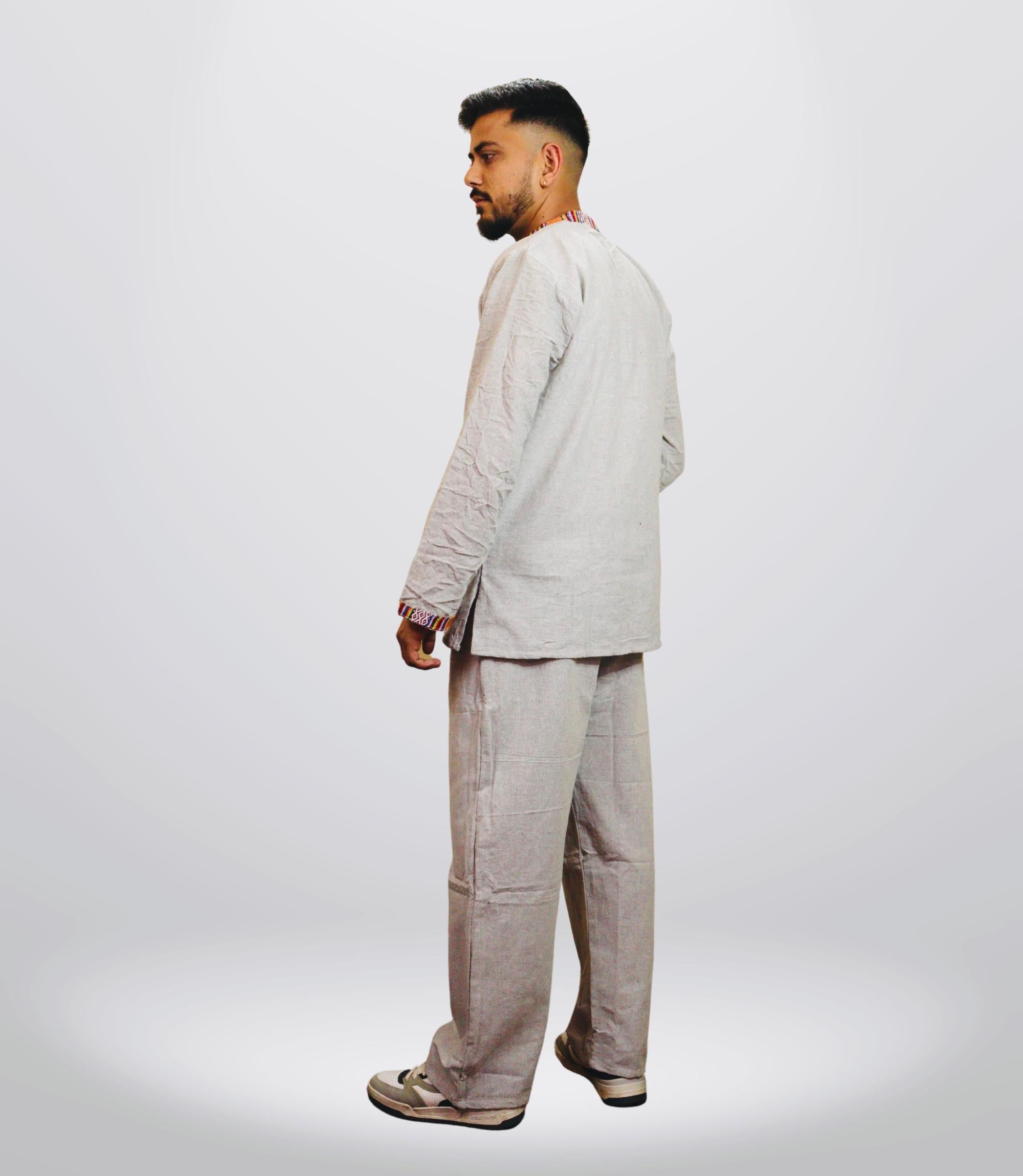 7 CHAKRA KURTA PAJAMA SET - GREY OLD