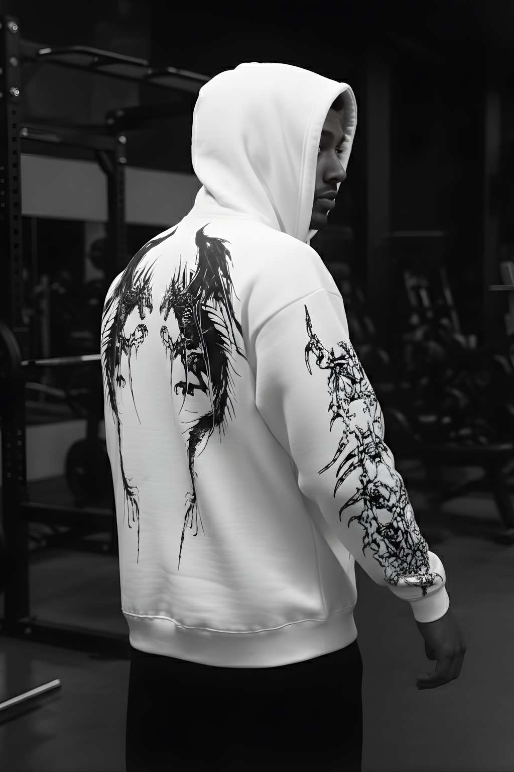 Dragon Oversized Premium Hoodie – WHITE