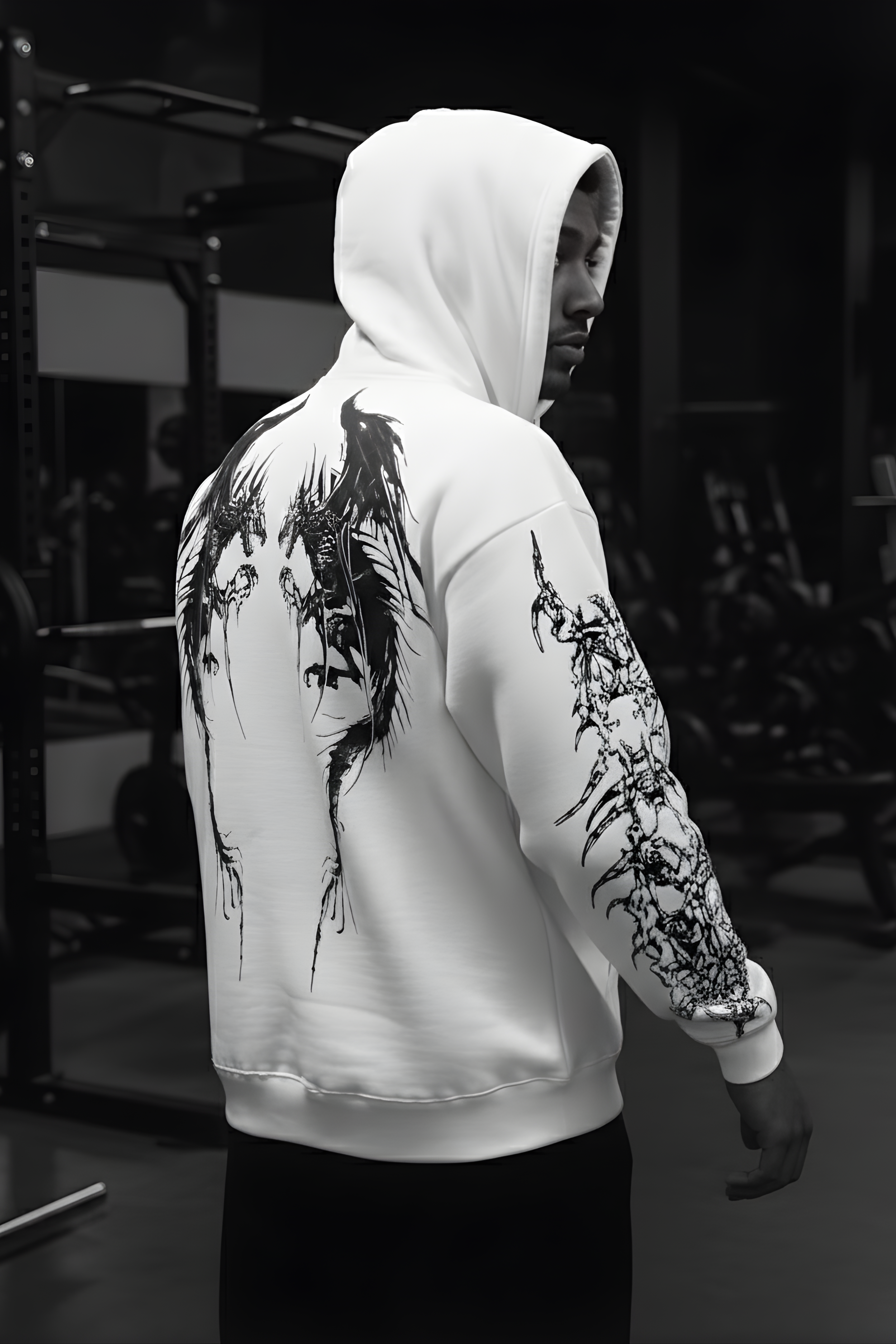 Dragon Oversized Premium Hoodie – WHITE